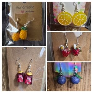 Handmade Fruit-Themed Earrings Set